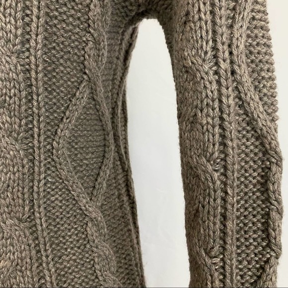 MODA INTERNATIONAL | Taupe Long Sleeve Cable Knit Wool Blend Sweater Dress - Picture 13 of 16